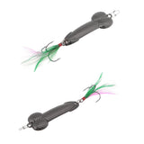 Maxbell 2pcs Spoon Fishing Lure Spinner Bait Metal VIB Hard Sequins Lure Treble Hook