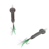 Maxbell 2pcs Spoon Fishing Lure Spinner Bait Metal VIB Hard Sequins Lure Treble Hook