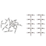 Maxbell 20pcs 3 Way Swivel Luminous Rolling Barrel T shape Swivel Connector 3cm 2cm