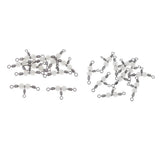 Maxbell 20pcs Copper 3 Way Swivel Luminous Rolling Barrel T shape Swivel Connectors
