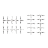 Maxbell 20pcs Copper 3 Way Swivel Luminous Rolling Barrel T shape Swivel Connectors