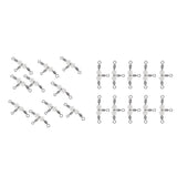 Maxbell 20pcs Copper 3 Way Swivel Luminous Rolling Barrel T shape Swivel Connectors