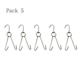 Maxbell 5x Double Hooks Hams Bacon Chicken Meat Hook Hanging Drying Tool 0.35x30cm