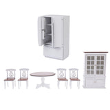 Maxbell 1/12 Dollhouse Miniature Room Furniture Table Chair Cupboard Set & Fridge