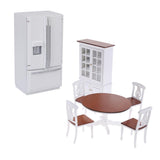 Maxbell 1/12 Dollhouse Miniature Room Furniture Table Chair Cupboard Set & Fridge