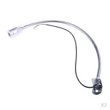 Maxbell 2x12V Gooseneck LED Bedside Reading Lamp Headboard Wall Surface Mount Silver