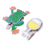 Maxbell 2 Golf Cap Clip Putt Ball Marker for Golf Hat Visor Golfer Gift Winecup Frog