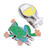 Maxbell 2 Golf Cap Clip Putt Ball Marker for Golf Hat Visor Golfer Gift Winecup Frog
