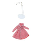 Maxbell Adjustable Doll Stand Display Holder And Pink Plush Coat For Barbie Dolls