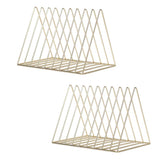 Maxbell 2x Metal Desk Book Holder Modern Minimalist Bookshelf for Home Office Gold