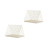 Maxbell 2x Metal Desk Book Holder Modern Minimalist Bookshelf for Home Office Gold