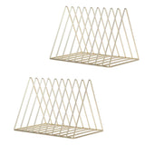Maxbell 2x Metal Desk Book Holder Modern Minimalist Bookshelf for Home Office Gold