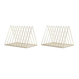 Maxbell 2x Metal Desk Book Holder Modern Minimalist Bookshelf for Home Office Gold
