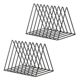 Maxbell 2x Metal Desk Book Holder Modern Minimalist Bookshelf for Home Office Black