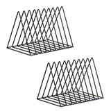 Maxbell 2x Metal Desk Book Holder Modern Minimalist Bookshelf for Home Office Black