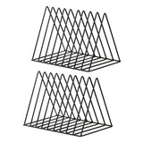 Maxbell 2x Metal Desk Book Holder Modern Minimalist Bookshelf for Home Office Black