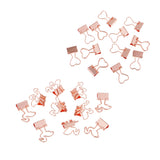 Maxbell 22 Pieces Metal Foldback Binder Clips School Office Paper Clips Rose gold