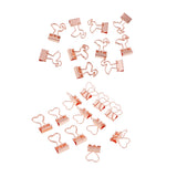 Maxbell 22 Pieces Metal Foldback Binder Clips School Office Paper Clips Rose gold