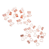Maxbell 22 Pieces Metal Foldback Binder Clips School Office Paper Clips Rose gold