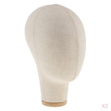 Maxbell 2pcs Mannequin Canvas Block Head Wig Toupee Hat Display W/ Mount Hole 21"