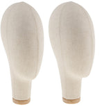 Maxbell 2pcs Mannequin Canvas Block Head Wig Toupee Hat Display W/ Mount Hole 21"