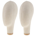 Maxbell 2pcs Mannequin Canvas Block Head Wig Toupee Hat Display W/ Mount Hole 21"