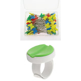 Maxbell Green Wrist Magnetic Pin Holder + 100 Pieces Butterfly Shape Dressmaker Pins