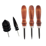 Maxbell 3pcs Leathercraft Edge Beveler Skiving Craft Tool with 2pcs Grinding Head