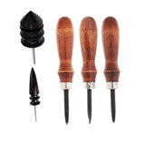 Maxbell 3pcs Leathercraft Edge Beveler Skiving Craft Tool with 2pcs Grinding Head