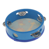 Maxbell 2 Pieces Wood Tambourines Drum Bell Toy Kid Hand Toy for Children Gift