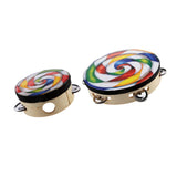 Maxbell Hand Held Tambourine Drum Bell Metal Jingles Musical Educational Toy 4''+8''