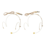 Maxbell 2pcs Mini Wired Headset Headworn Microphone Condenser Mic for Tour Guide
