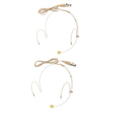 Maxbell 2pcs Mini Wired Headset Headworn Microphone Condenser Mic for Tour Guide