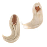Maxbell 2 Pieces 1/3 BJD Dolls Wig Long Straight Hair for Dollfie DIY Light Gold