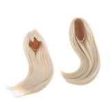 Maxbell 2 Pieces 1/3 BJD Dolls Wig Long Straight Hair for Dollfie DIY Light Gold
