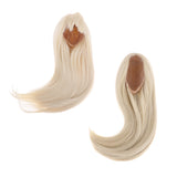 Maxbell 2 Pieces 1/3 BJD Dolls Wig Long Straight Hair for Dollfie DIY Light Gold