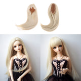 Maxbell 2 Pieces 1/3 BJD Dolls Wig Long Straight Hair for Dollfie DIY Light Gold