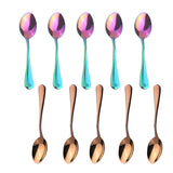 Maxbell 10x Stainless Steel Cutlery Table Dinner Soup Tea Spoon Colorful Rose Gold