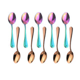 Maxbell 10x Stainless Steel Cutlery Table Dinner Soup Tea Spoon Colorful Rose Gold