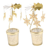 Maxbell 2PCS Romantic Rotating Candle Holder Stand   Tealight Candlesticks