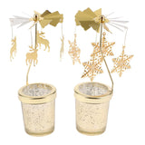 Maxbell 2PCS Romantic Rotating Candle Holder Stand   Tealight Candlesticks