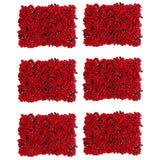6pcs Artificial Flower Wall Wedding Venue Flower Pillar Main Road Decor Red