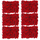 6pcs Artificial Flower Wall Wedding Venue Flower Pillar Main Road Decor Red