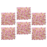 6 Pieces Artificial Flower Wall Panels Wedding Venue Decor Pink Champagne