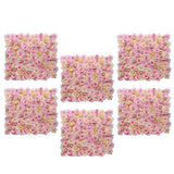 6 Pieces Artificial Flower Wall Panels Wedding Venue Decor Pink Champagne