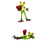 Maxbell 2x Resin 3D Craft Frog Figurine Office Desktop Decoration Collectible Gift