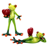 Maxbell 2x Resin 3D Craft Frog Figurine Office Desktop Decoration Collectible Gift
