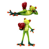 Maxbell 2x Resin 3D Craft Frog Figurine Office Desktop Decoration Collectible Gift
