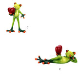 Maxbell 2x Resin 3D Craft Frog Figurine Office Desktop Decoration Collectible Gift
