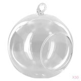 Maxbell 30x Dia. 4 Inch Clear Glass Hanging Vase Bottle for Plant Flower Decorations